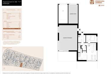 Rzut - Mieszkanie na sprzedaż 5 pokoi o powierzchni 101,03 m² - numer A8 w Kosocicka Ambient