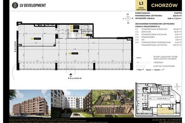 Rzut - Lokal użytkowy na sprzedaż 1 pokój o powierzchni 223,72 m² - numer L1 w Tarasy Śląskie