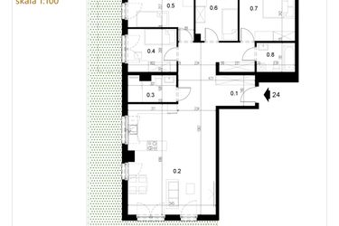 Rzut - Mieszkanie na sprzedaż 5 pokoi o powierzchni 103,36 m² - numer LM24 w Kameralna Koszykarska