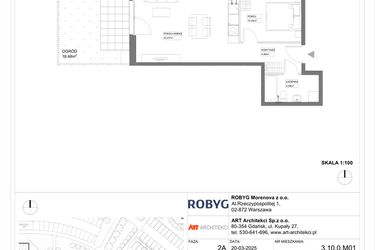 Rzut - Mieszkanie na sprzedaż 1 pokój o powierzchni 29,17 m² - numer 3.10.0M01 w Szumilas etap III
