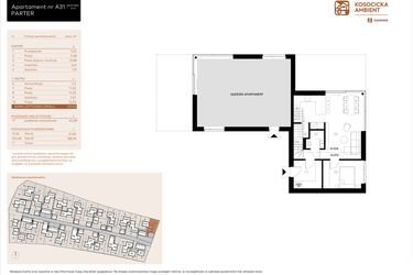 Rzut - Mieszkanie na sprzedaż 5 pokoi o powierzchni 101,03 m² - numer A31 w Kosocicka Ambient