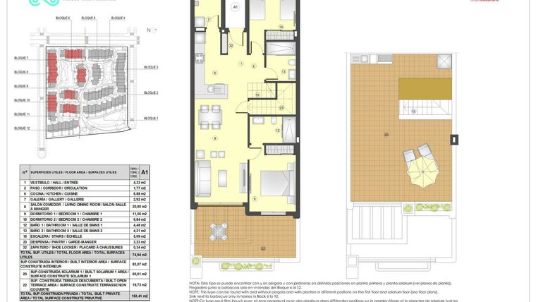 Rzut - Mieszkanie na sprzedaż 2 pokoje o powierzchni 83 m² - numer 8.126 w Mar de Pulpi - Almeria