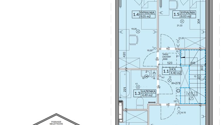 Rzut - Mieszkanie na sprzedaż 4 pokoje o powierzchni 82,75 m² - numer 53B w Domy na Witosa etap 2A i 2B
