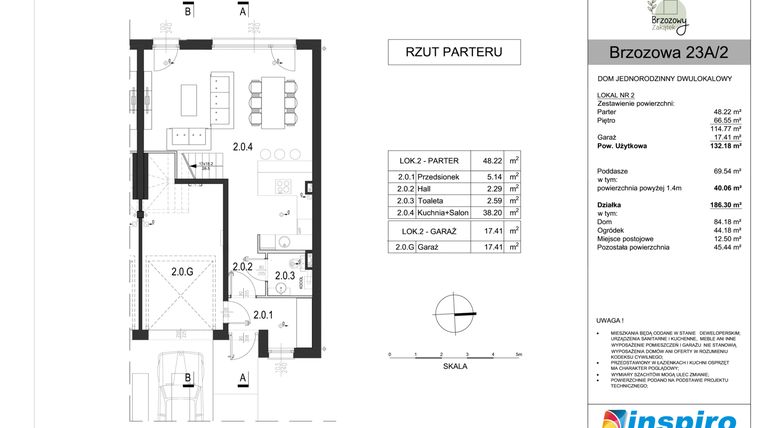 Rzut - Dom na sprzedaż 5 pokoi o powierzchni 172 m² - numer 23A_2 w Brzozowy Zakątek