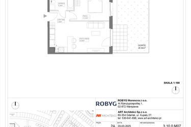 Rzut - Mieszkanie na sprzedaż 1 pokój o powierzchni 39,99 m² - numer 3.10.0M07 w Szumilas etap III