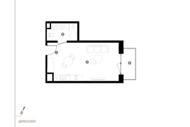 Rzut - Mieszkanie na sprzedaż 1 pokój o powierzchni 30,84 m² - numer A1.1.11 w Apartamenty Grundmanna
