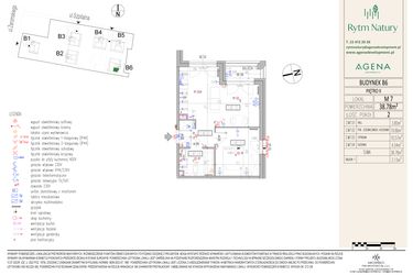 Rzut - Mieszkanie na sprzedaż 2 pokoje o powierzchni 38,78 m² - numer B6M7 w Rytm Natury