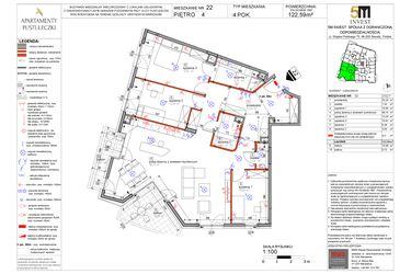 Rzut - Mieszkanie na sprzedaż 4 pokoje o powierzchni 118,39 m² - numer 22 w Apartamenty Pustułeczki