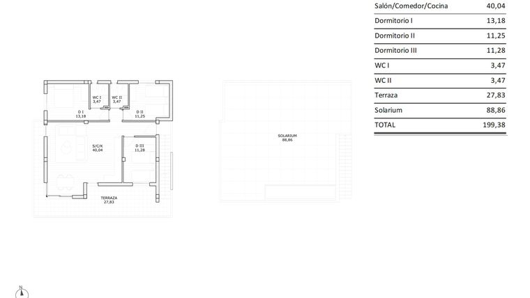 Rzut - Dom na sprzedaż 3 pokoje o powierzchni 82,69 m² - numer 1-102 w Domy w San Miguel de Salinas - 87172235
