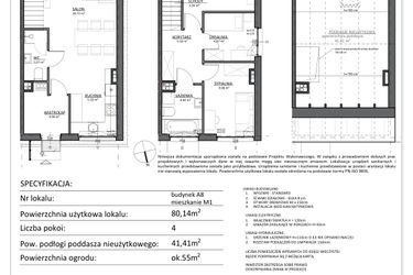 Rzut - Mieszkanie na sprzedaż 4 pokoje o powierzchni 121,55 m² - numer A8/1 w Libre Park
