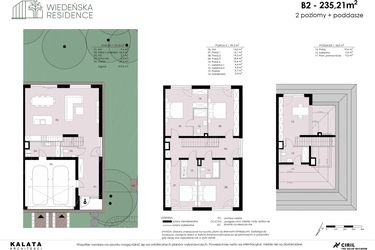 Rzut - Dom na sprzedaż 5 pokoi o powierzchni 235,21 m² - numer B2 w Wiedeńska Residence