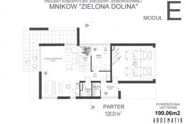 Rzut - Dom na sprzedaż 6 pokoi o powierzchni 202,13 m² - numer E- 244 w Mników Zielona Dolina
