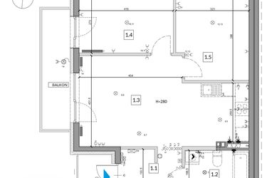 Rzut - Mieszkanie na sprzedaż 3 pokoje o powierzchni 59,46 m² - numer 37B w Osiedle Młodych etap IV