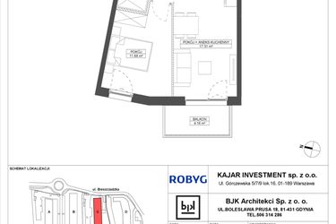 Rzut - Mieszkanie na sprzedaż 2 pokoje o powierzchni 36,56 m² - numer C.4M17 w Foresteria