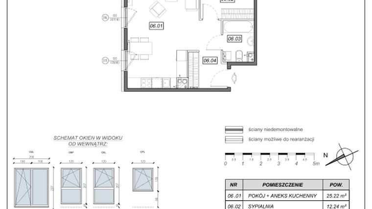 Rzut - Mieszkanie na sprzedaż 2 pokoje o powierzchni 47,79 m² - numer 4.A.6 w Nowe Południe bud. 4