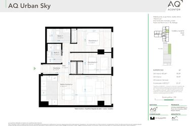 Rzut - Mieszkanie na sprzedaż 2 pokoje o powierzchni 81 m² - numer 2-27-i w AQ Urban Sky