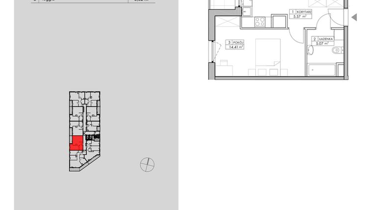Rzut - Mieszkanie na sprzedaż 2 pokoje o powierzchni 48,55 m² - numer 2.A83 w Niebieski Bursztyn II