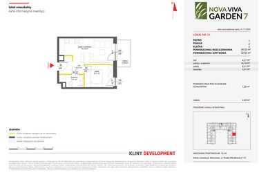 Rzut - Mieszkanie na sprzedaż 2 pokoje o powierzchni 32,82 m² - numer 64 w Nova Viva Garden 7