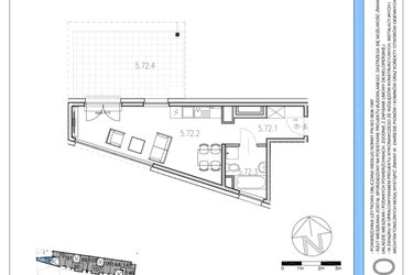 Rzut - Mieszkanie na sprzedaż 1 pokój o powierzchni 30,9 m² - numer M72 w Osiedle Piltza etap X