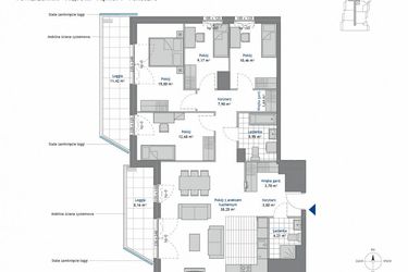 Rzut - Mieszkanie na sprzedaż 5 pokoi o powierzchni 112,76 m² - numer 9.8 w SEAHall