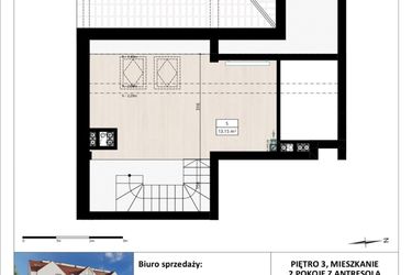 Rzut - Mieszkanie na sprzedaż 2 pokoje o powierzchni 58 m² - numer B3/3/39 w Montano bud. B3