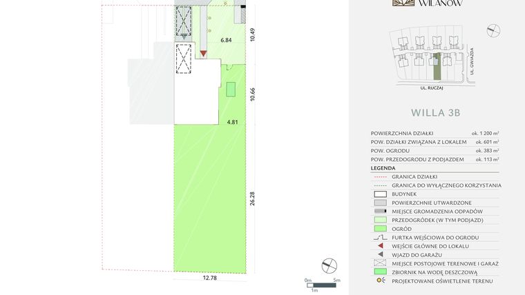 Rzut - Dom na sprzedaż 5 pokoi o powierzchni 156,64 m² - numer 3B w Solum Wilanów