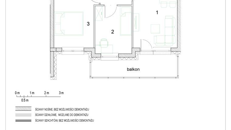 Rzut - Mieszkanie na sprzedaż 3 pokoje o powierzchni 45,9 m² - numer F1/P4/10 w Osiedle Jodłowa bud. F
