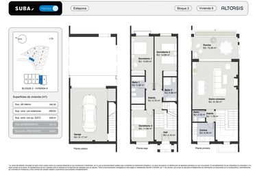Rzut - Dom na sprzedaż 3 pokoje o powierzchni 249,01 m² - numer 9 w Altoasis