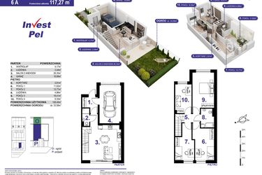 Rzut - Dom na sprzedaż 5 pokoi o powierzchni 117,27 m² - numer 6A w Villa Park Gdańsk etap III