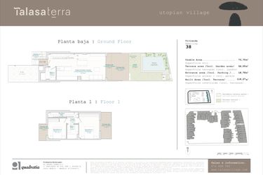 Rzut - Mieszkanie na sprzedaż 2 pokoje o powierzchni 73 m² - numer 38 w Talasa Terra - Denia