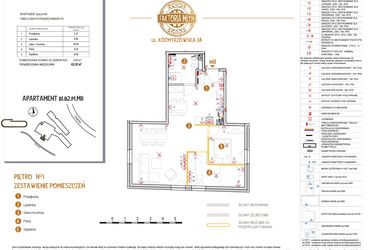 Rzut - Mieszkanie na sprzedaż 4 pokoje o powierzchni 63,29 m² - numer B1.B2.P1.M11 w Faktoria Młyn