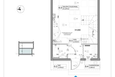 Rzut - Dom na sprzedaż 3 pokoje o powierzchni 62,16 m² - numer 26 w Boska Ksawerowska 2 etap 2