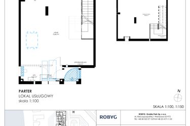 Rzut - Lokal użytkowy na sprzedaż 1 pokój o powierzchni 138,9 m² - numer G.0U03 w Nadmotławie Apartments