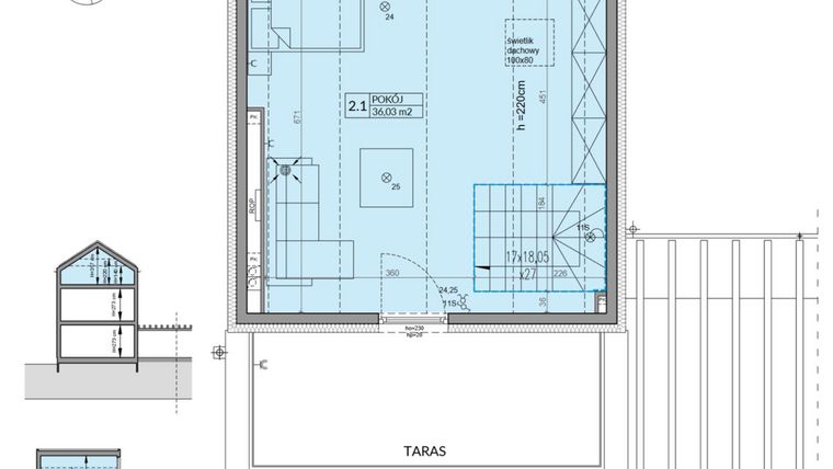 Rzut - Dom na sprzedaż 6 pokoi o powierzchni 152,2 m² - numer 14A w Wille przy Lesie etap III