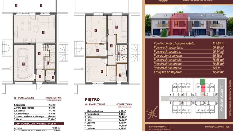 Rzut - Dom na sprzedaż 4 pokoje o powierzchni 113,2 m² - numer 23/2 w Dzielnica Hrabska etap IV