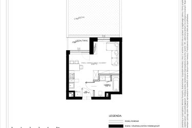 Rzut - Mieszkanie na sprzedaż 1 pokój o powierzchni 27,78 m² - numer B40 w Osiedle pod Klonami "Klonowa 11"