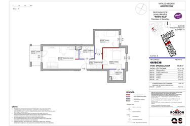 Rzut - Mieszkanie na sprzedaż 3 pokoje o powierzchni 63,71 m² - numer 15_B036 w Miasto Moje 8