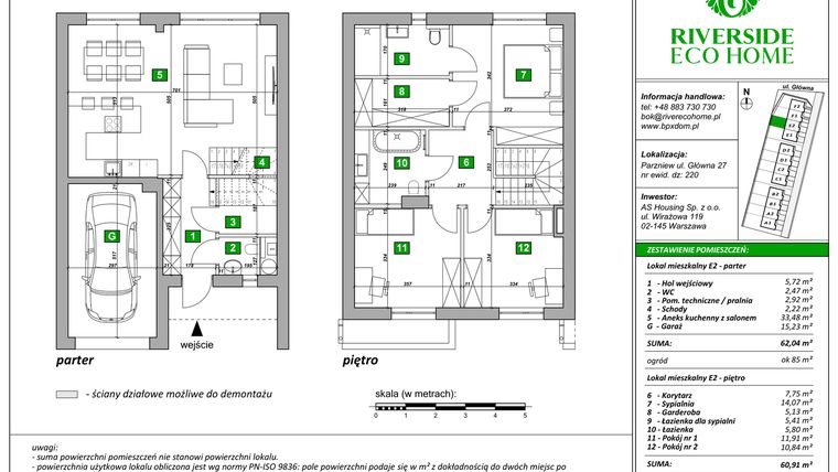 Rzut - Dom na sprzedaż 4 pokoje o powierzchni 123 m² - numer E2 w Riverside Eco Home