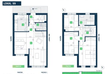 Rzut - Dom na sprzedaż 4 pokoje o powierzchni 94,46 m² - numer 99 w SK Park - etap III