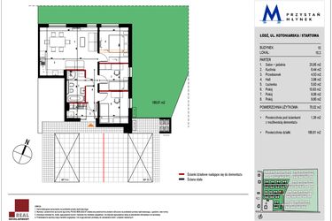 Rzut - Mieszkanie na sprzedaż 3 pokoje o powierzchni 69,85 m² - numer 15.3 w Przystań Młynek