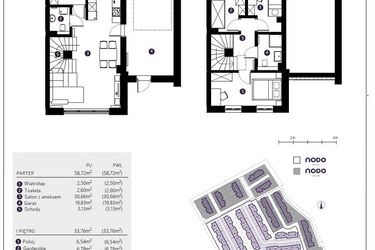 Rzut - Dom na sprzedaż 4 pokoje o powierzchni 92,48 m² - numer 15A w Osiedle Nodo