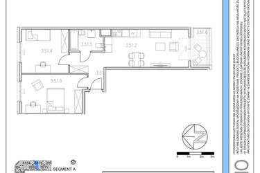 Rzut - Mieszkanie na sprzedaż 3 pokoje o powierzchni 60,18 m² - numer 51 w Osiedle Solne etap II