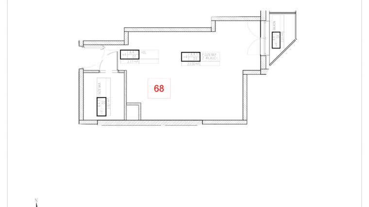 Rzut - Mieszkanie na sprzedaż 1 pokój o powierzchni 29,03 m² - numer A4-17 w Rezydencja Ogród Saski etap I i II