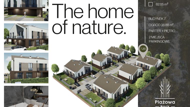 Rzut - Dom na sprzedaż 4 pokoje o powierzchni 82,05 m² - numer 7.2B w Plażowa Park Głowno