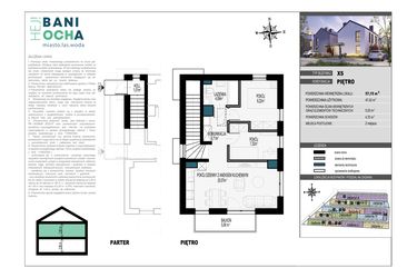 Rzut - Dom na sprzedaż 3 pokoje o powierzchni 57 m² - numer B3.2 w HEJ! Baniocha