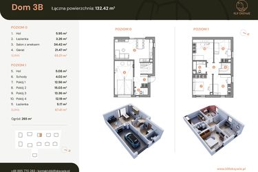 Rzut - Dom na sprzedaż 5 pokoi o powierzchni 132,53 m² - numer 3b w Klif Oksywie