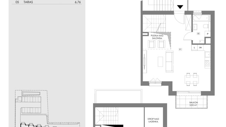 Rzut - Mieszkanie na sprzedaż 2 pokoje o powierzchni 74,2 m² - numer 14.2 w Przystań Sobieszewo