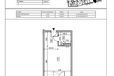 Rzut - Mieszkanie na sprzedaż 1 pokój o powierzchni 28,8 m² - numer C.2.6 w IVY HOUSE - Apartamenty inwestycyjne