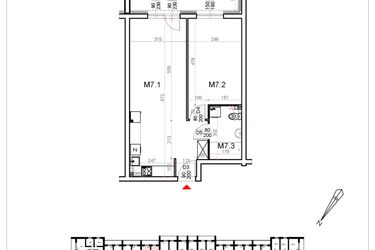 Rzut - Mieszkanie na sprzedaż 2 pokoje o powierzchni 51,04 m² - numer 7 w Malinowa Osiedle Borek