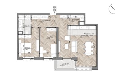 Rzut - Mieszkanie na sprzedaż 3 pokoje o powierzchni 78,35 m² - numer 15 w Apartamenty Czysta